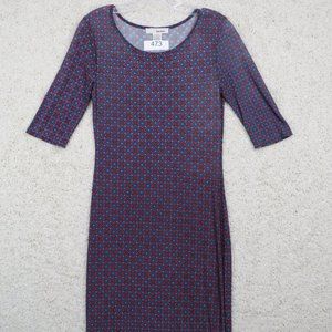 Sans Souci* Women's Half Sleeve Boat Neck Collarless Body Dress~‎ Medium